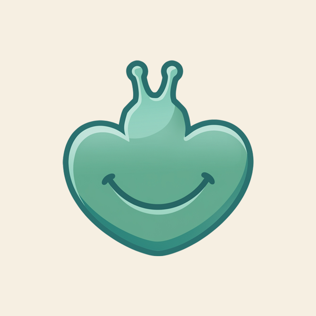 Huelings icon: a smiling heart-shaped creature